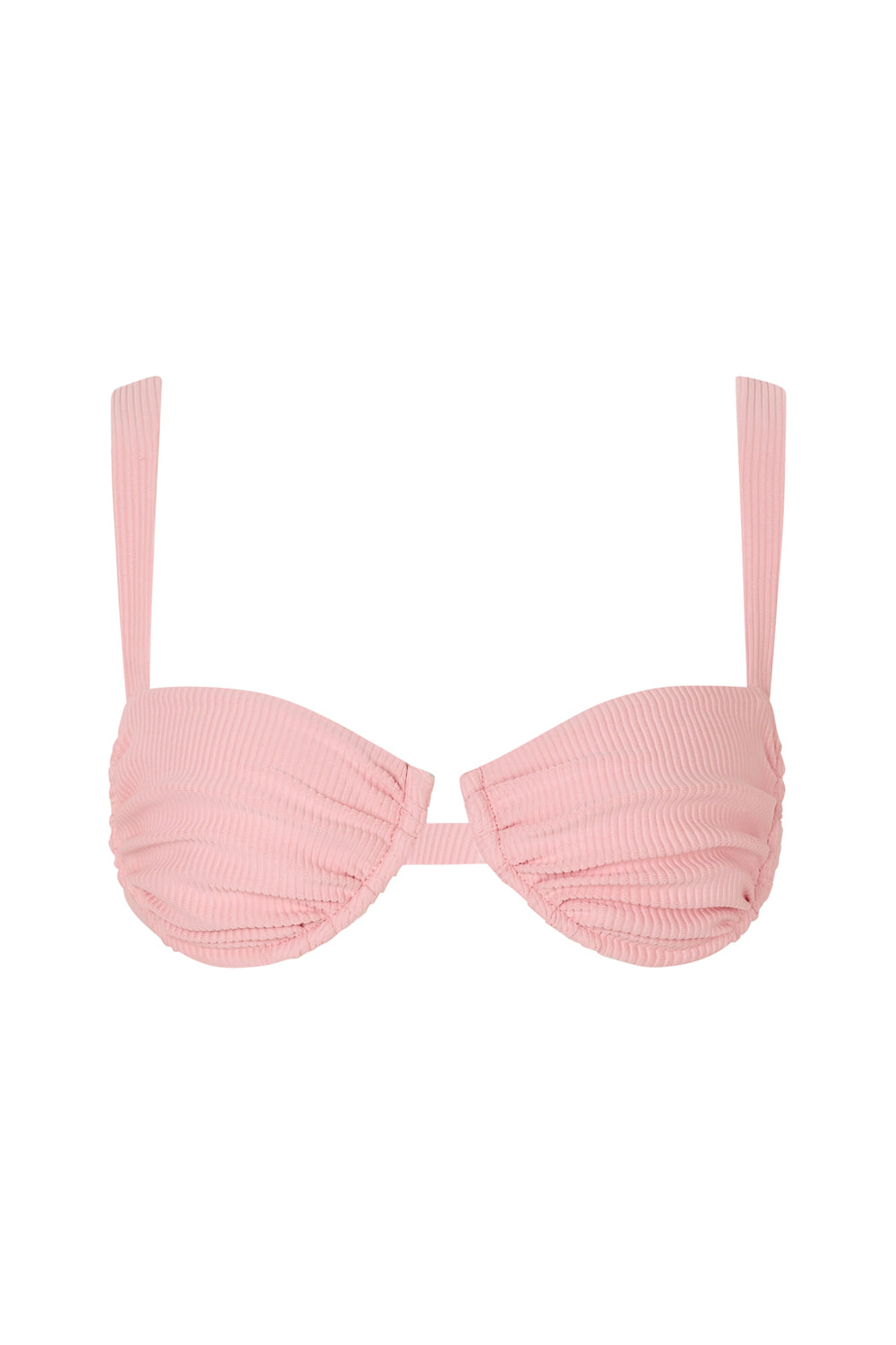 Ariel Ruched Bra - Pink Corduroy