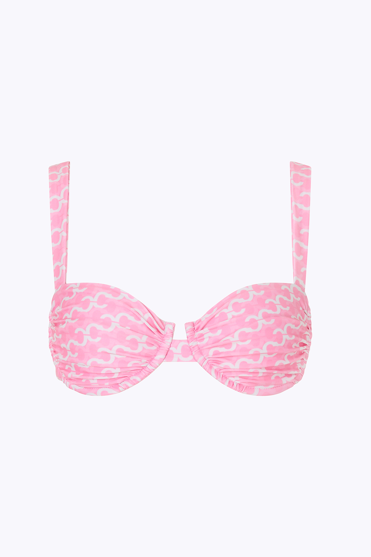 'Ariel' Ruched Bra - Logomania Pink
