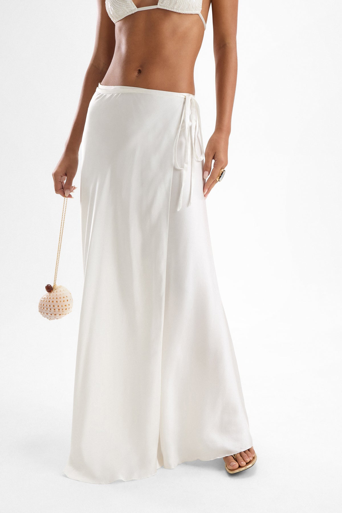 Monica Wrap Skirt - Pearl
