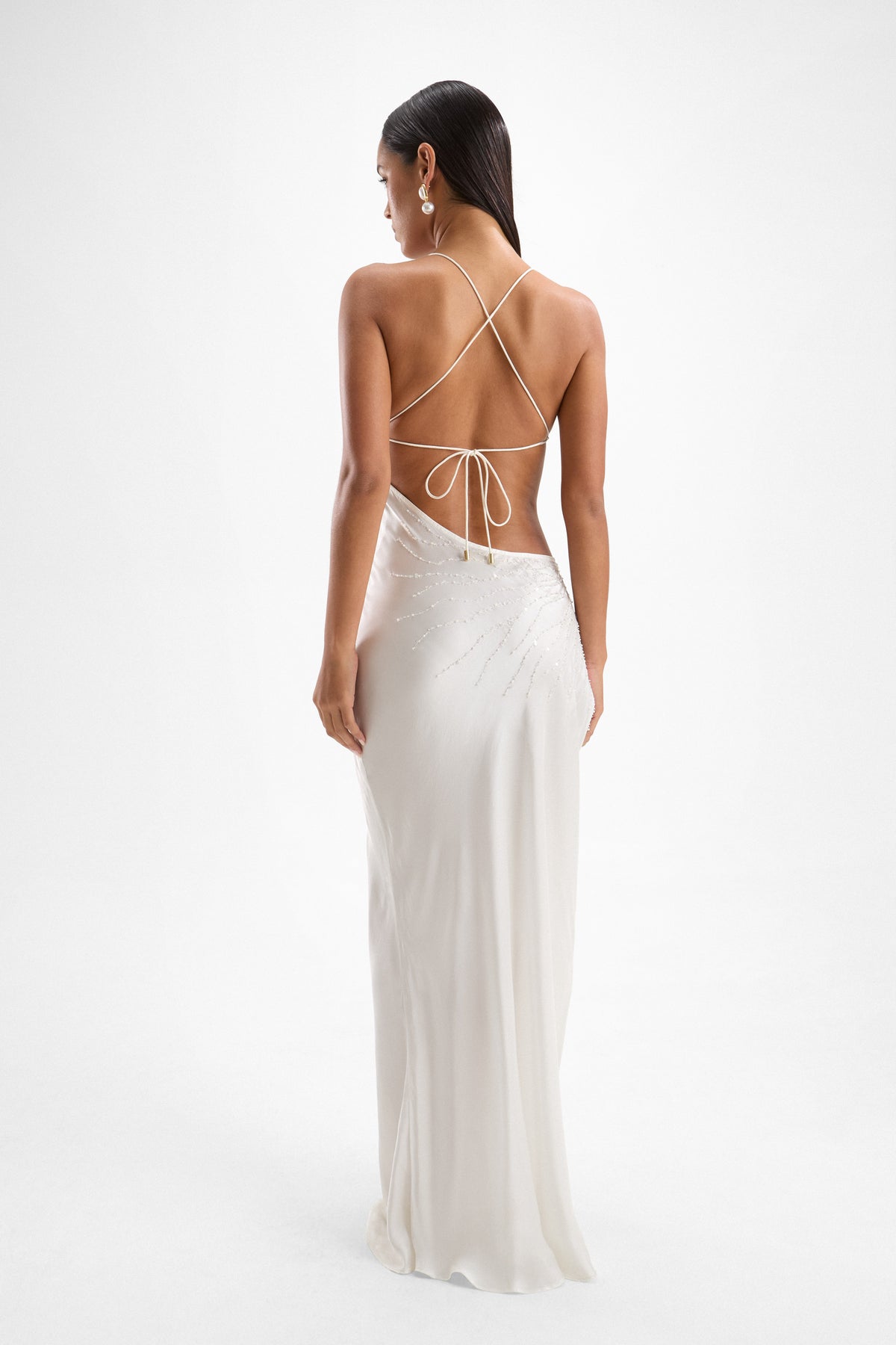 Villa Beaded Dress - Pearl