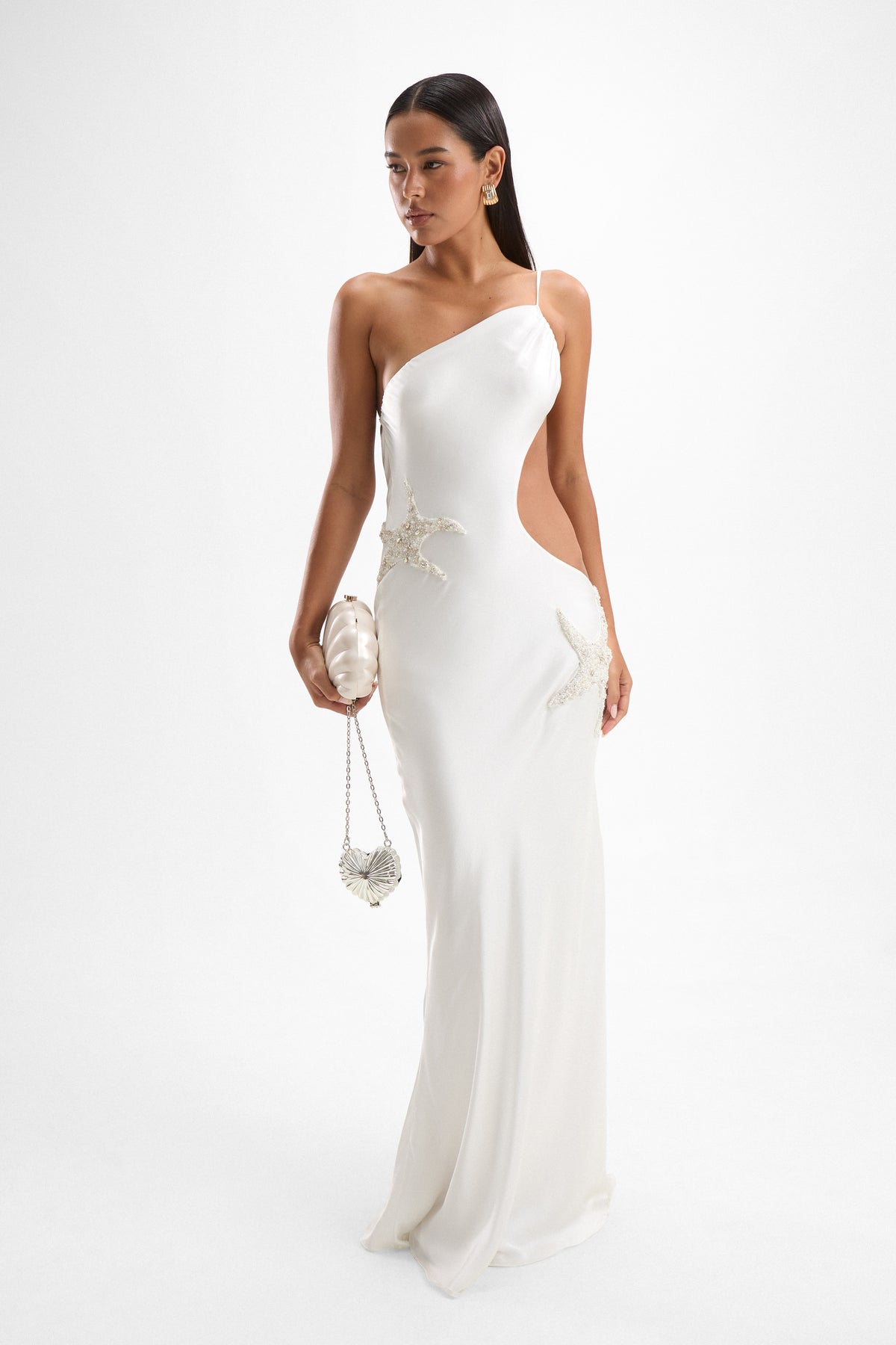 Sage Embellished Gown - Pearl