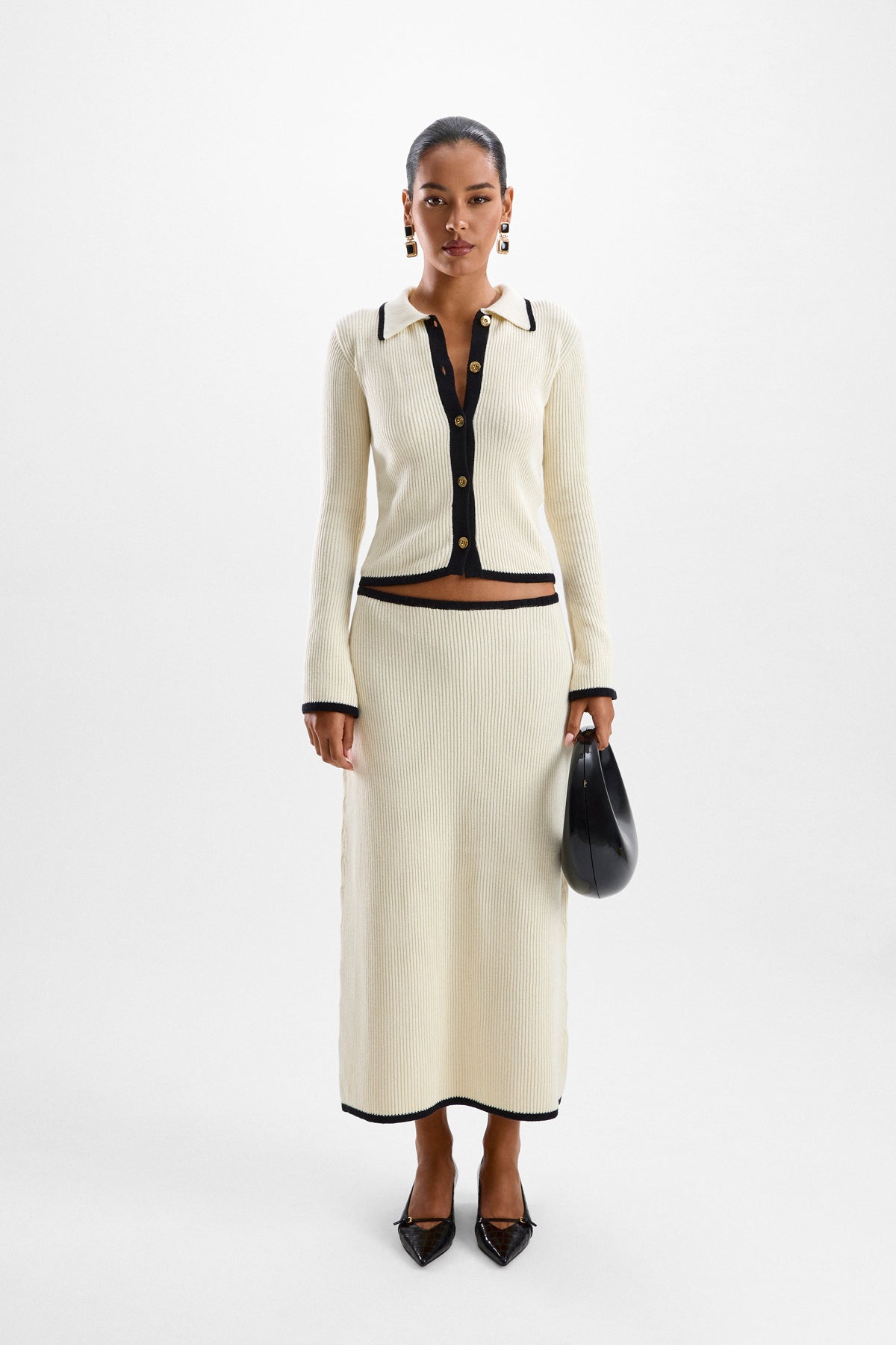 'Capri' Knit Skirt - Pearl