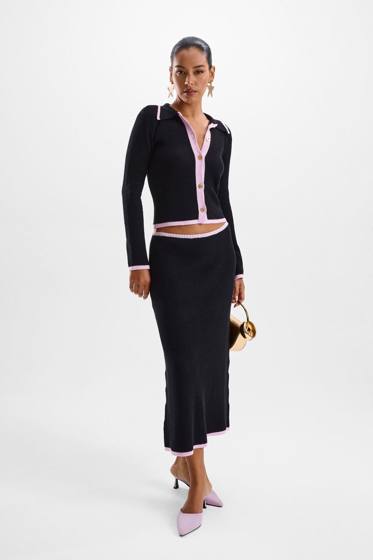 'Capri' Knit Skirt - Black