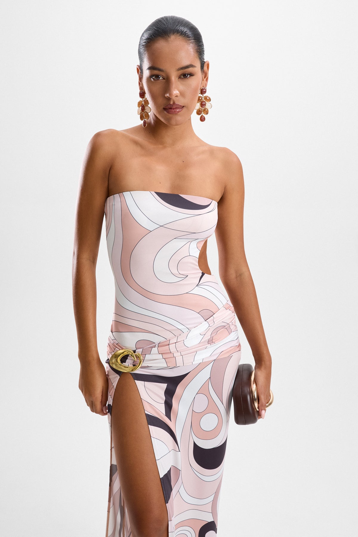 Gaia Halo Dress - Mars Beige