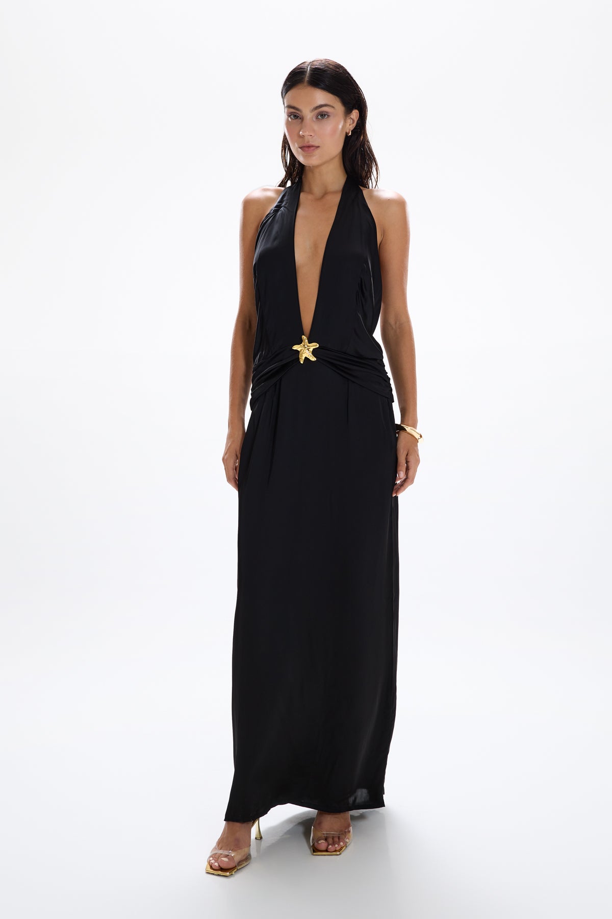 Neptune' Halter Dress - Black