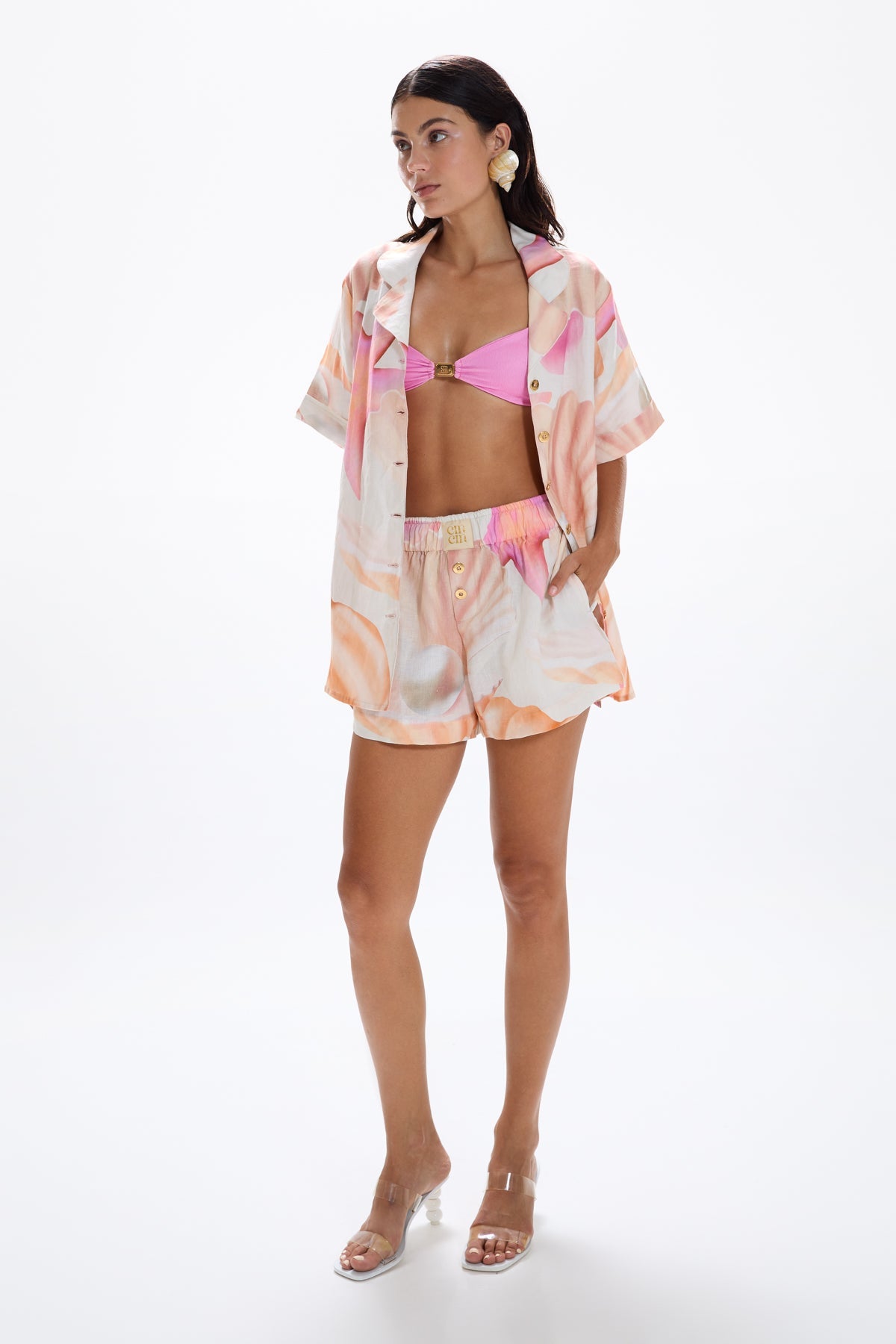 Troppo' Bowling Shirt - Tahiti Pink