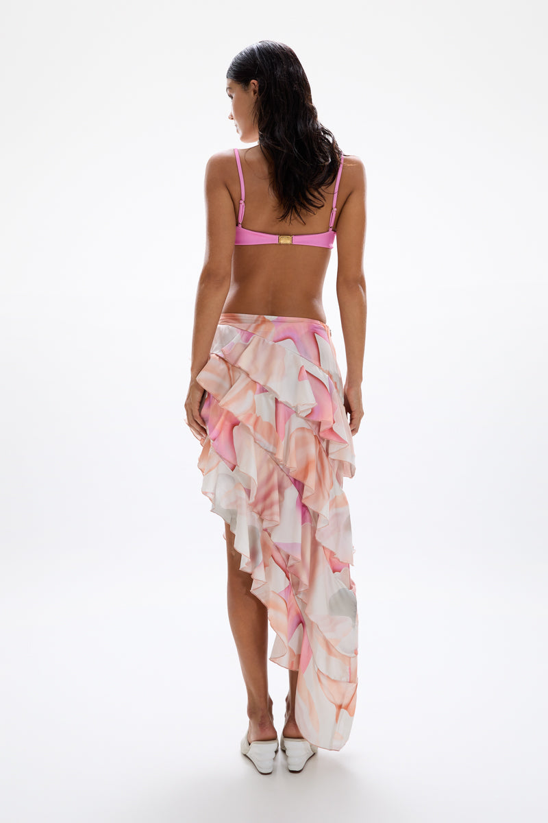 Spiral' Ruffle Skirt - Tahiti Pink