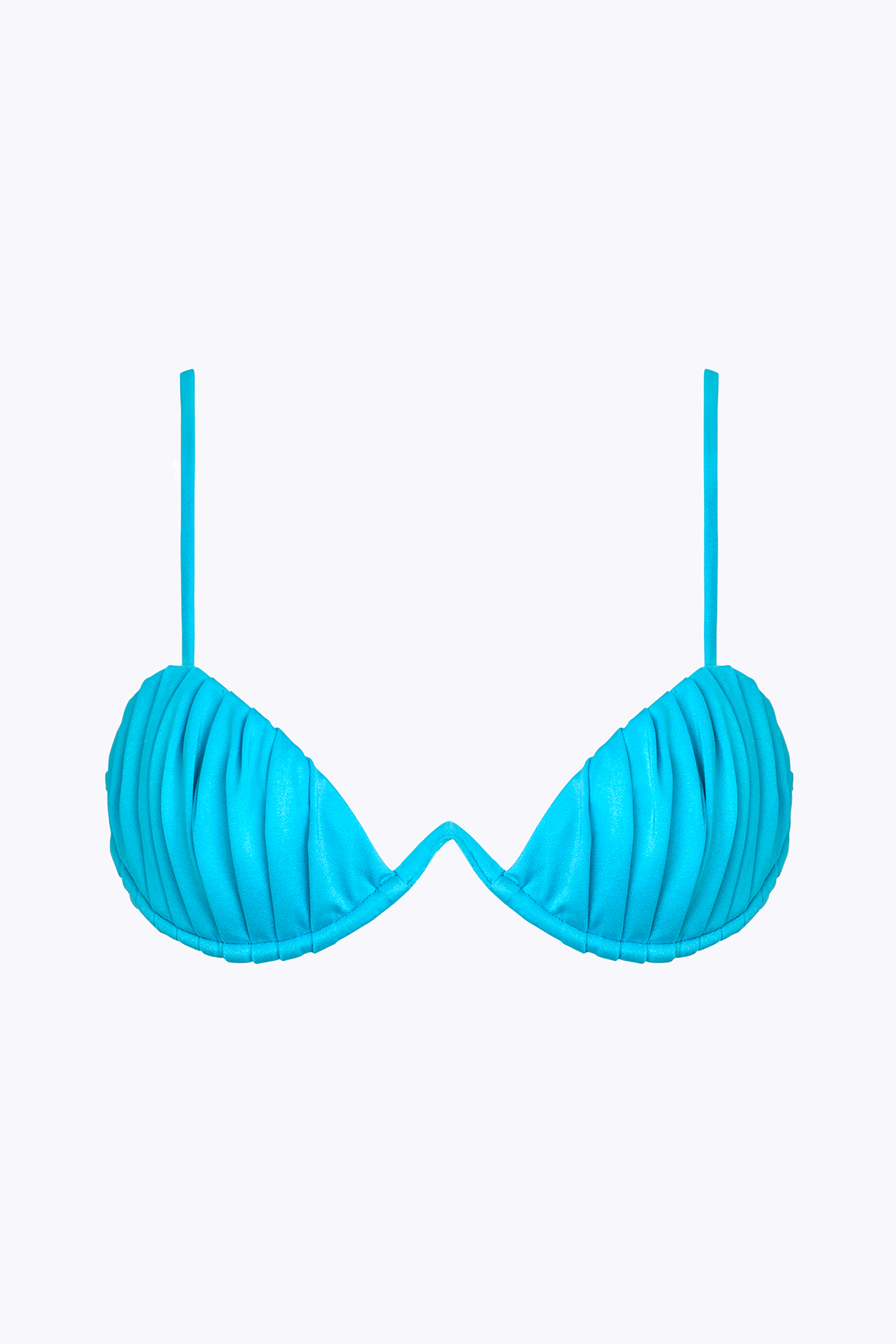 'Oyster' Bra Bikini Top - Aquamarine