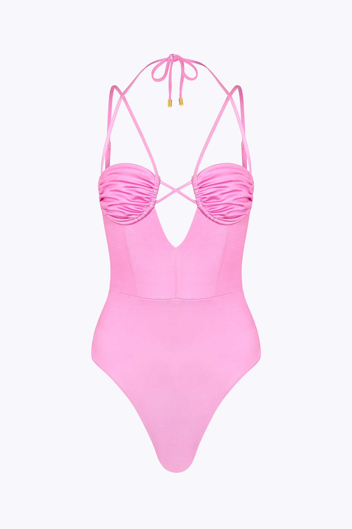 'Doll' Ruched Swimsuit - Dahlia