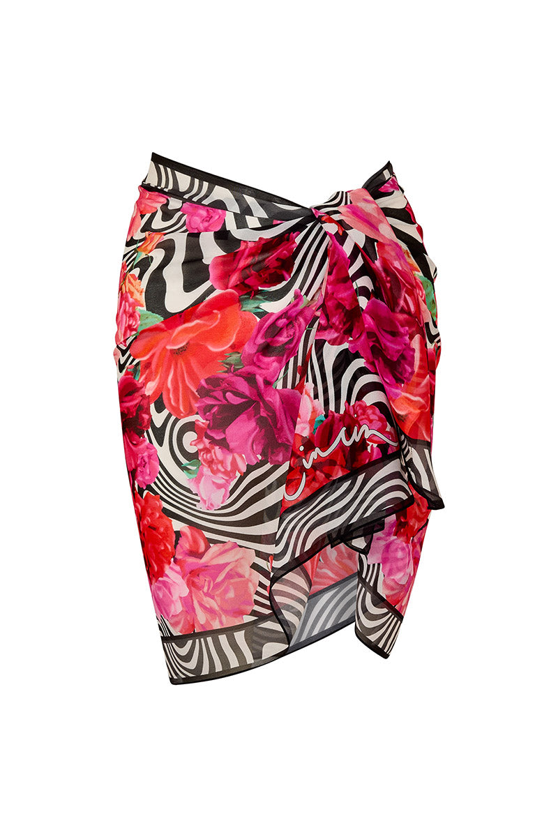 Short Sheer Scarf - Flamenco Stripe