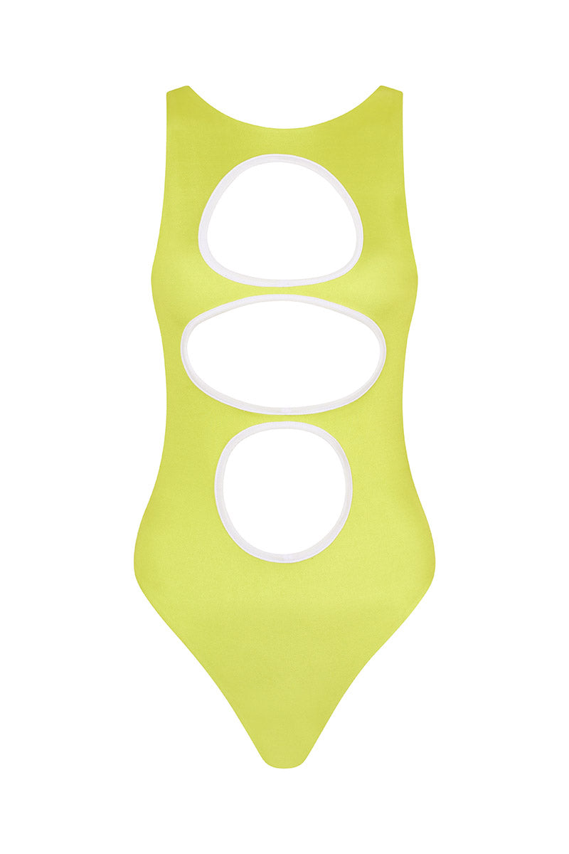 Radial' Cut Out Swimsuit - Citrus