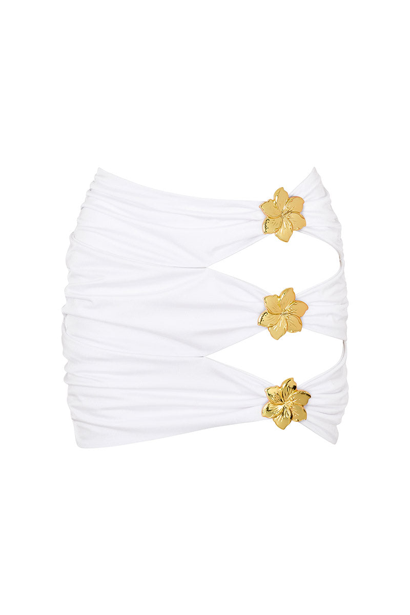 Coupe' Cut Out Mini Skirt - Pearl
