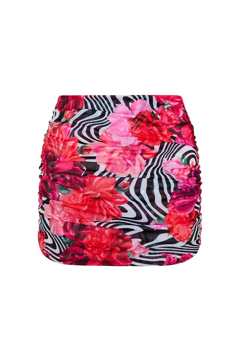 'Martini' Mini Skirt - Flamenco Stripe