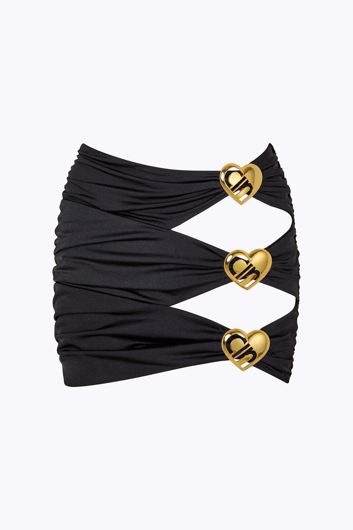 Coupe Heart Cut Out Mini Skirt - Black