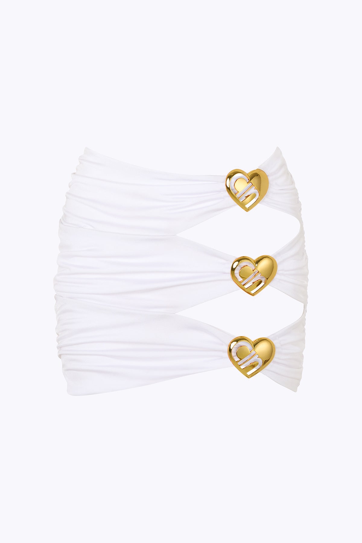 Coupe' Heart Cut Out Mini Skirt - Pearl