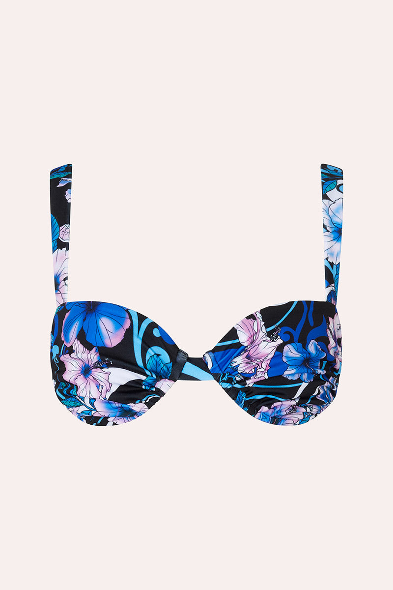 Ariel Ruched Bra - Hibiscus Blue