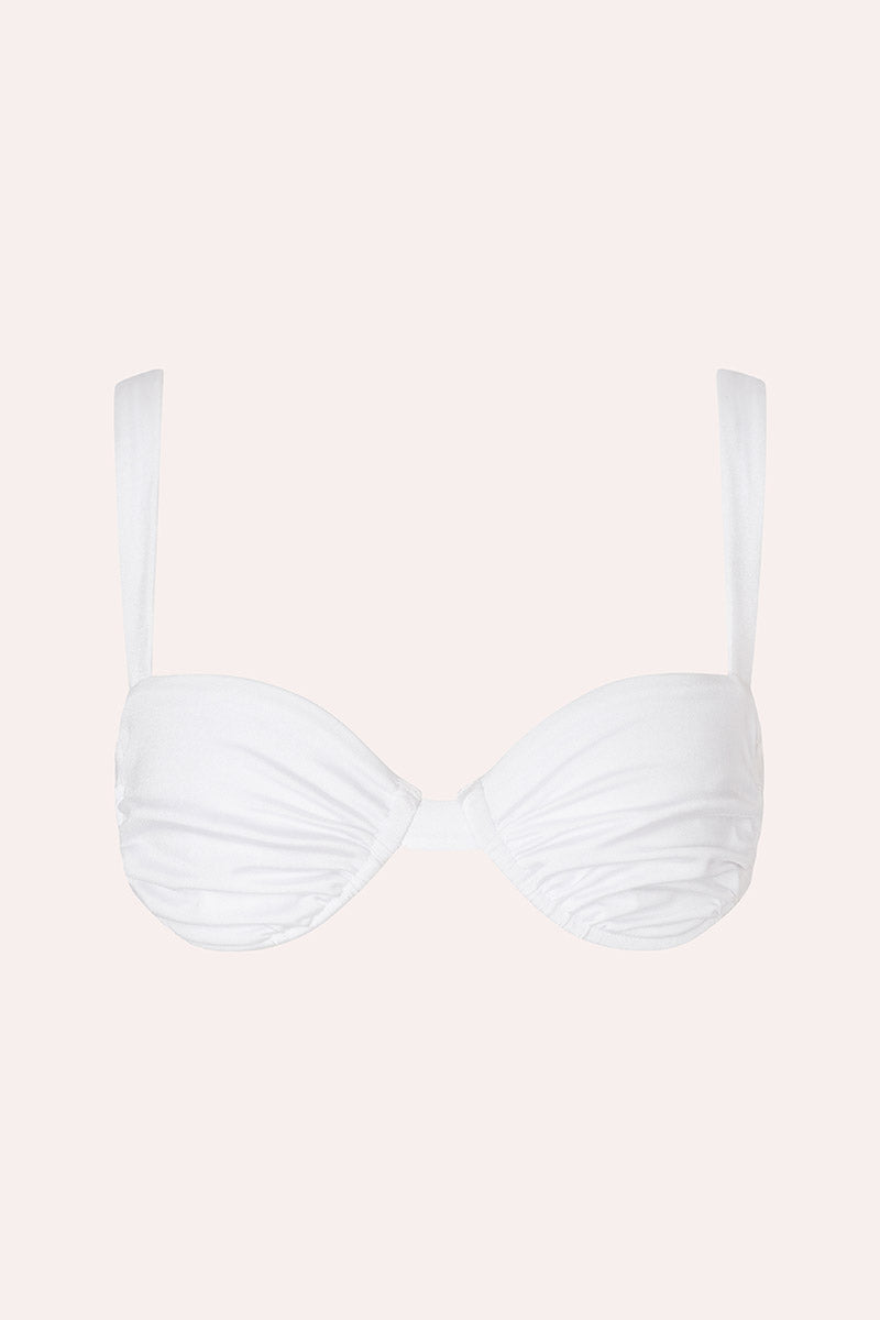 'Ariel' Ruched Bra - Pearl