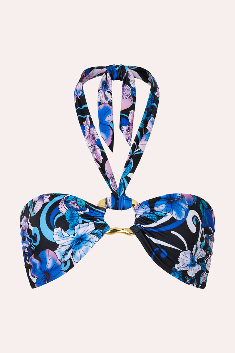 'Locket' Bandeau Top - Hibiscus Blue