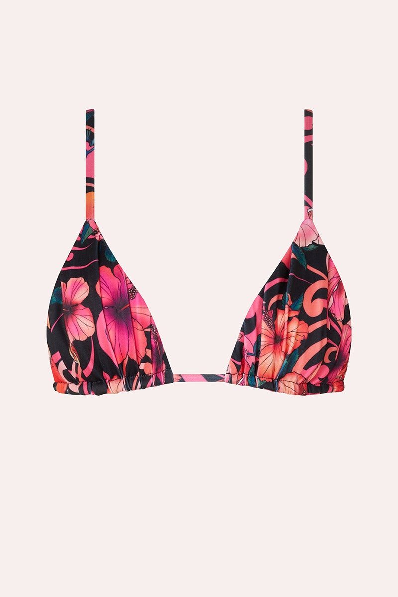 'Era' Ruched Tri Top - Hibiscus Pink