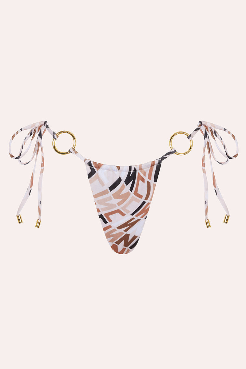 Cove' String Bottoms - Monogram Beige