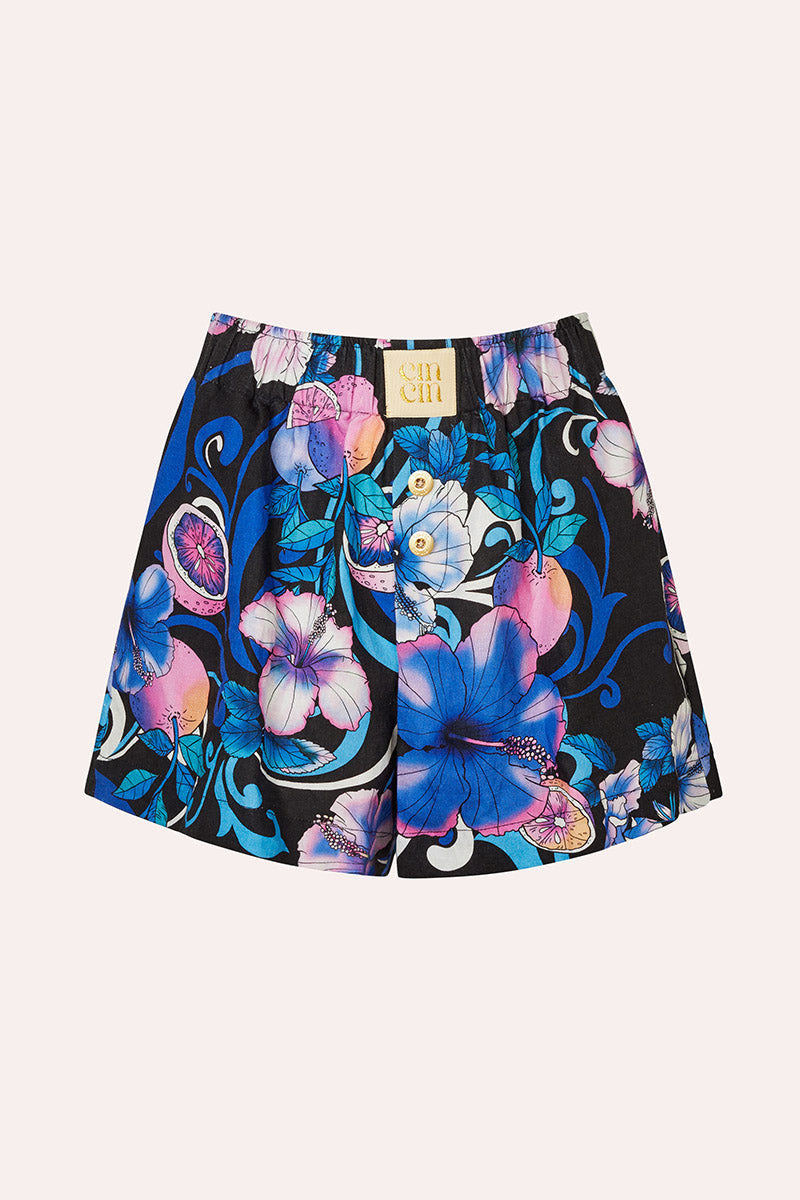 'Breakers' Boxer Shorts - Hibiscus Blue