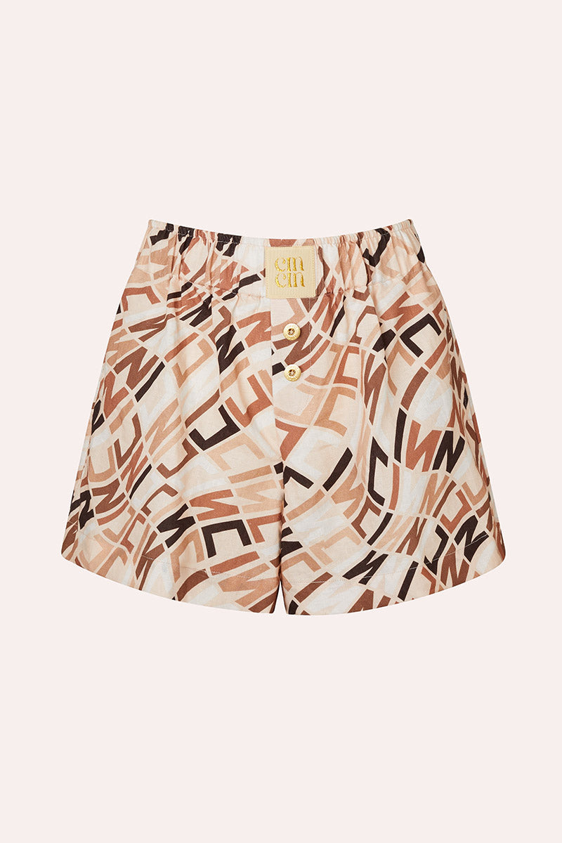 'Breakers' Boxer Shorts - Monogram Beige