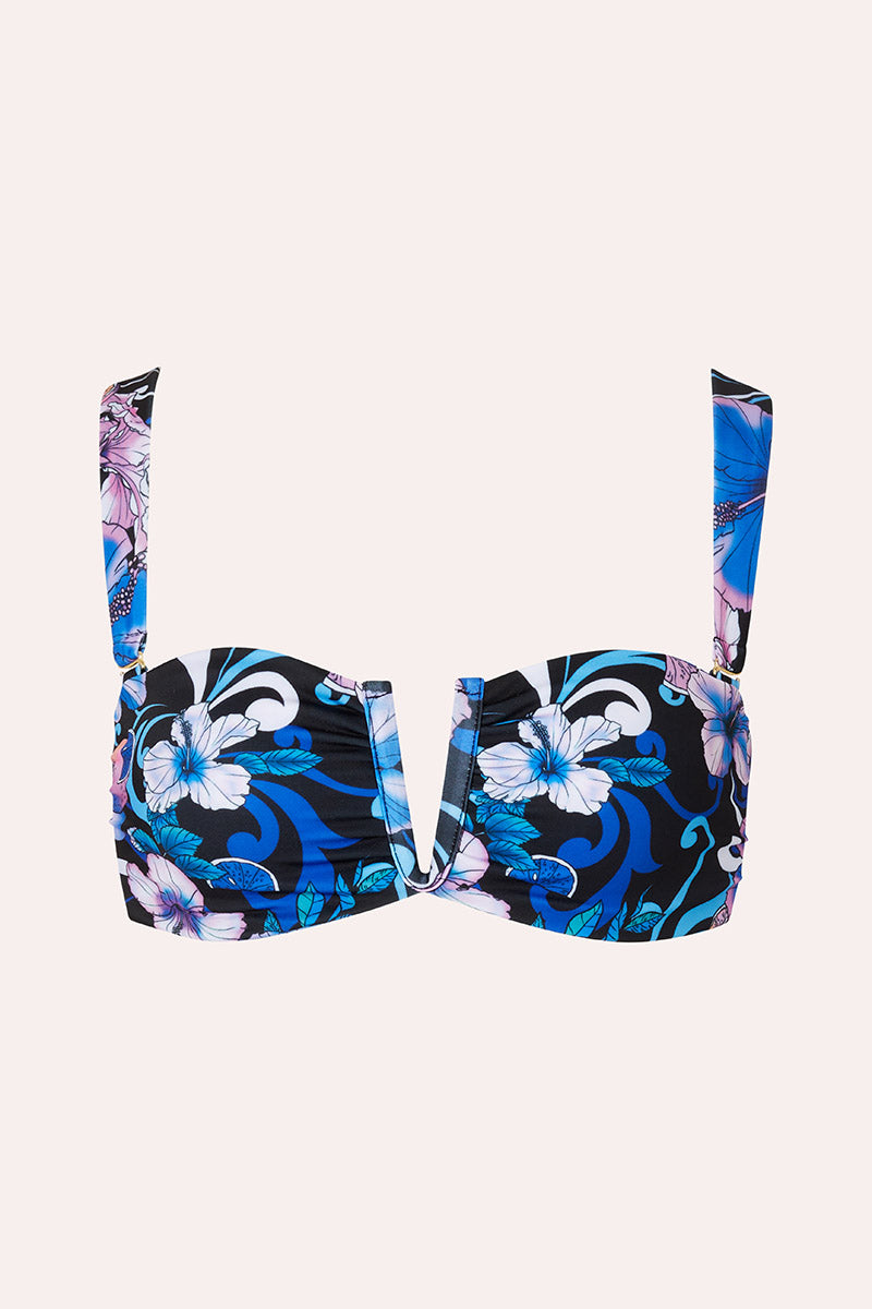 'Holiday' Ruched Top - Hibiscus Blue