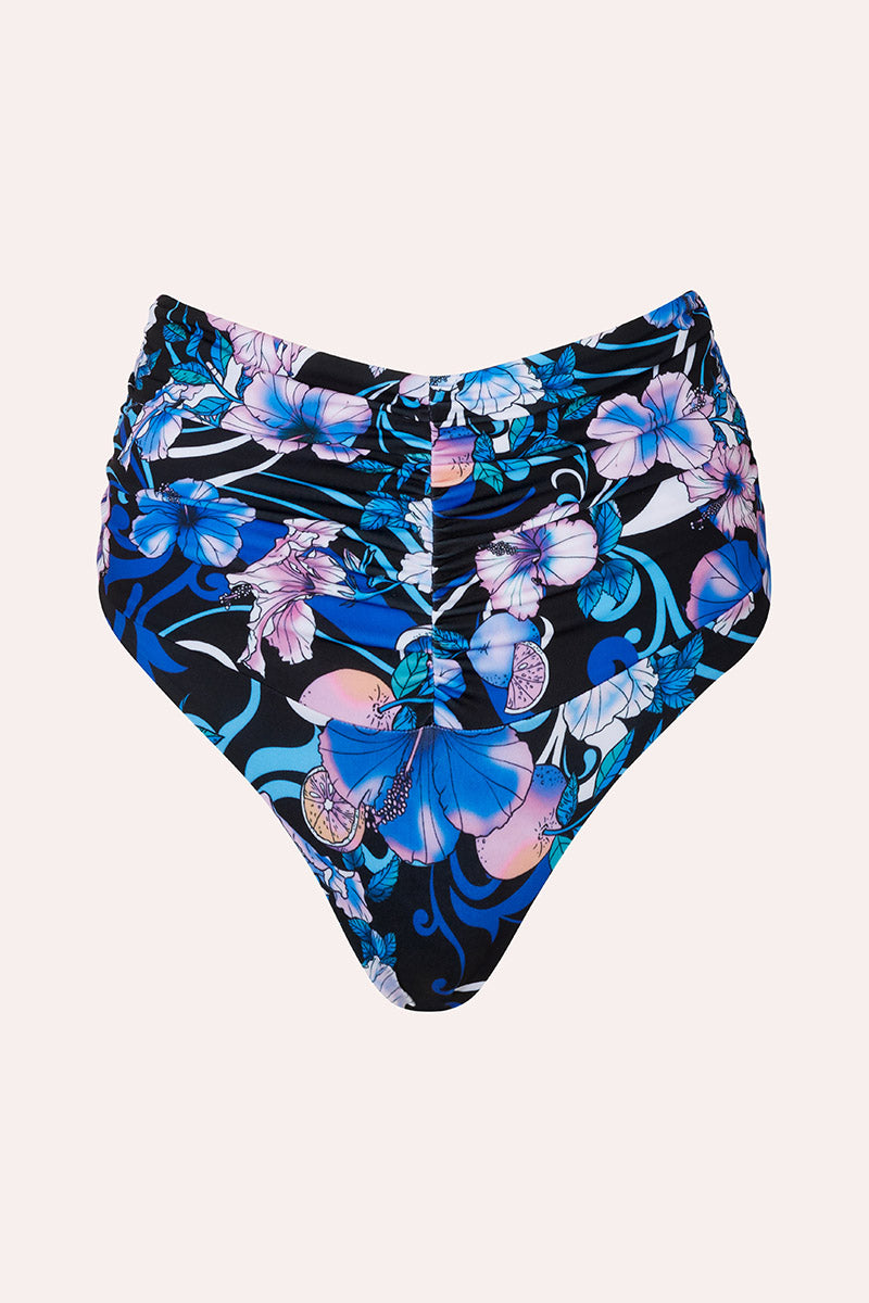 'Hibiscus' Ruched Bottom - Hibiscus Blue