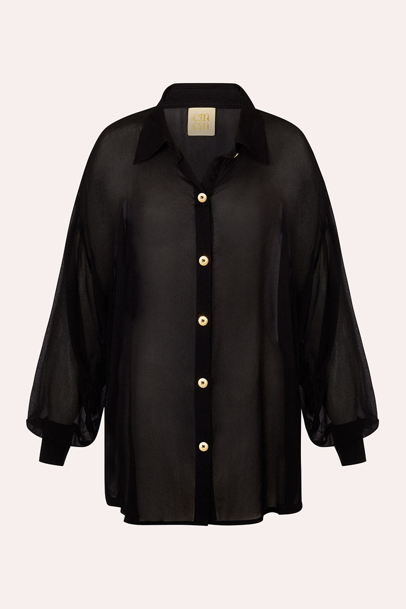 'Solace' Button Up Shirt - Black