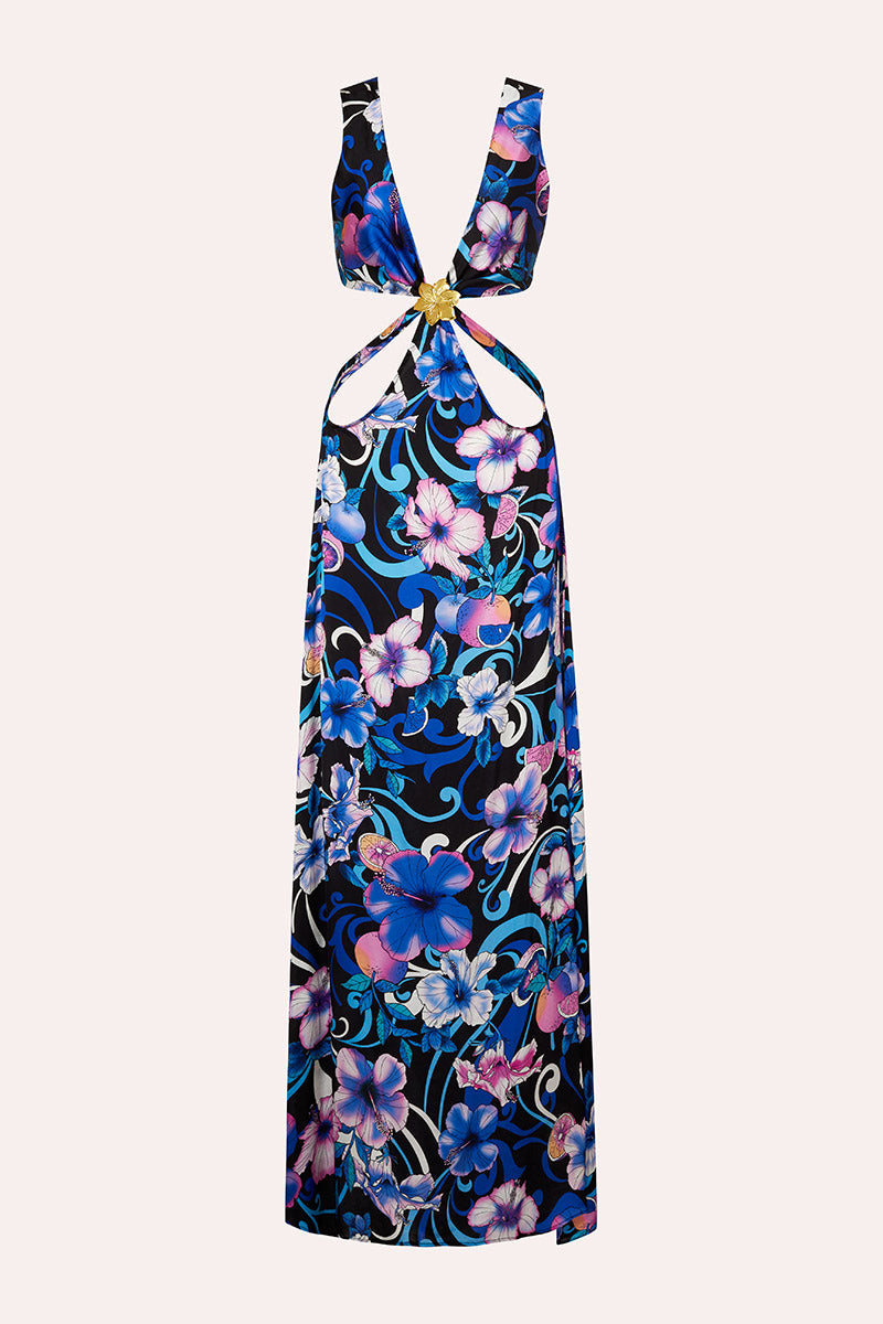 'Vega' Maxi Dress - Hibiscus Blue