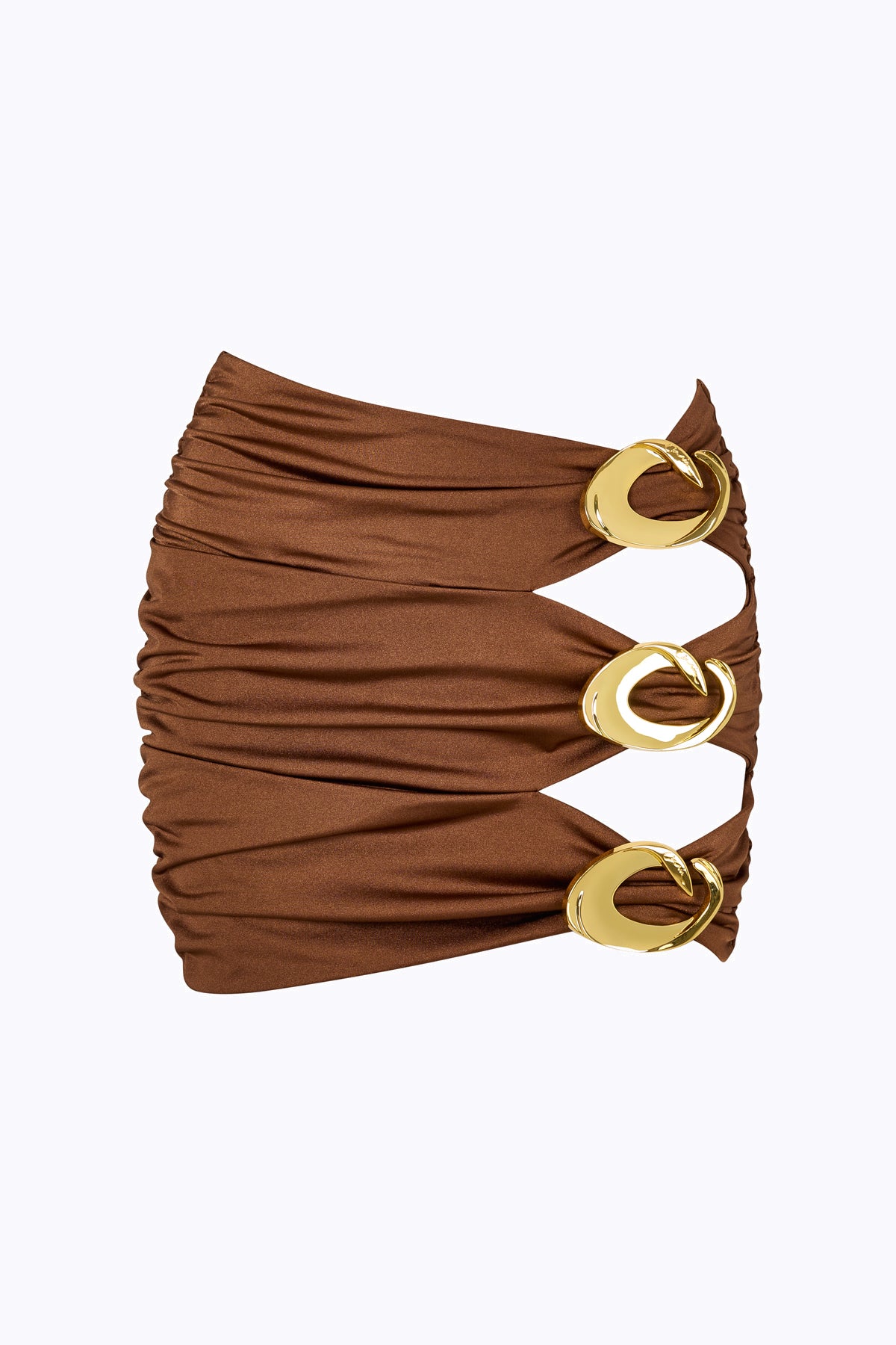 Coupe' Halo Cut Out Mini Skirt - Mocha