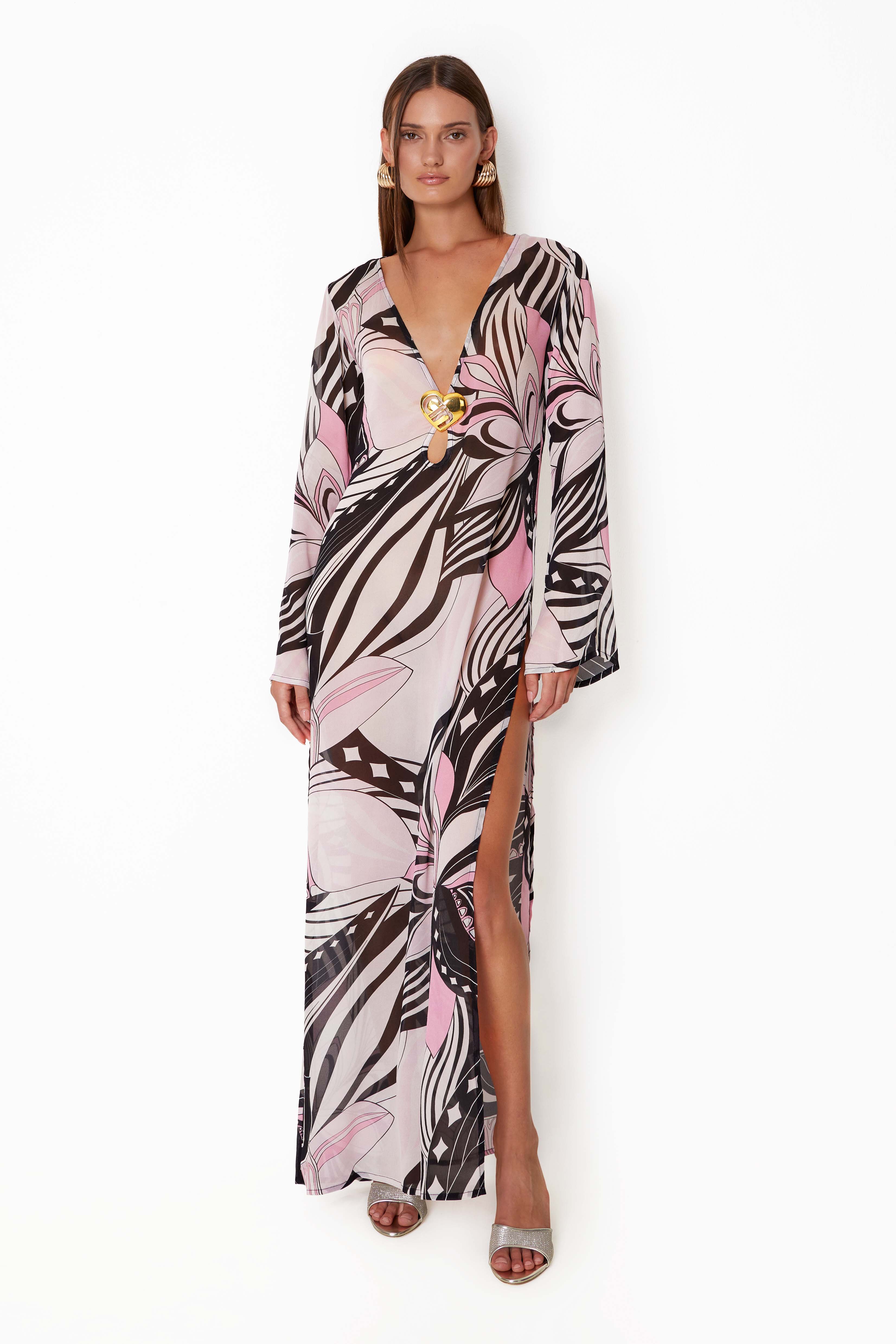 'Hotline' Heart Maxi Dress - Allegro