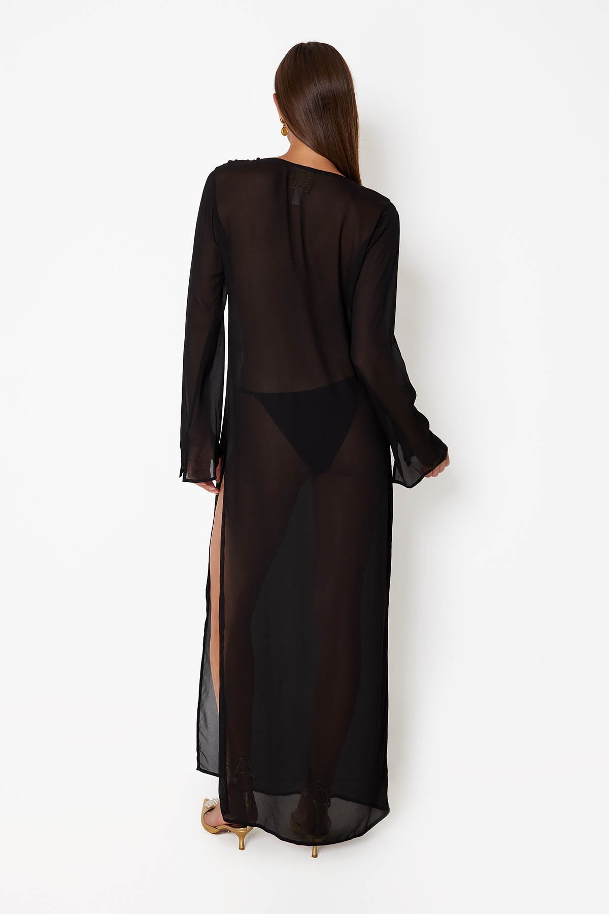 'Hotline' Heart Maxi Dress - Black