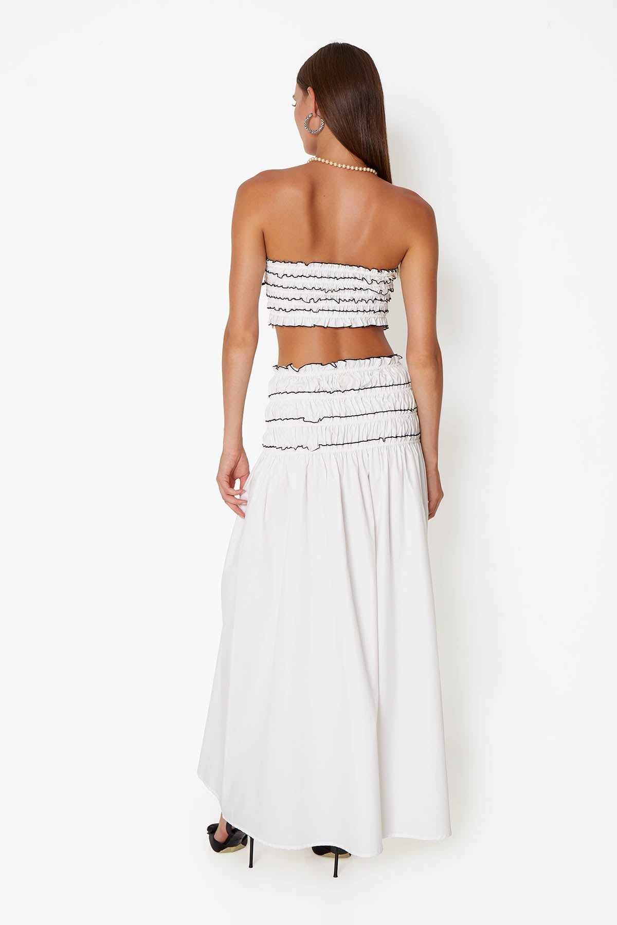 'Maiden' Shirred Top - Pearl