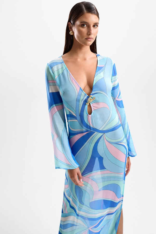 Hotline Lobster Maxi Dress - Dolce Blue