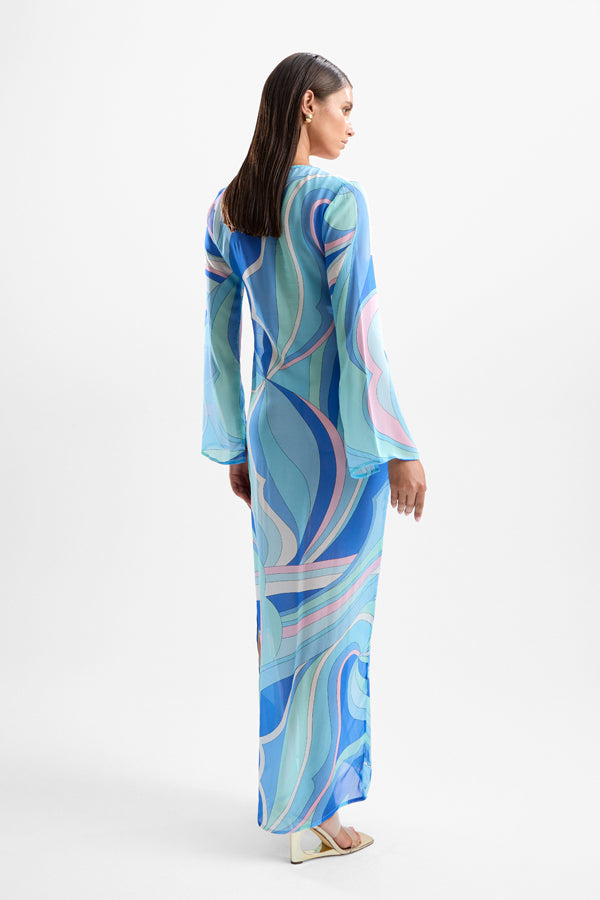 Hotline Lobster Maxi Dress - Dolce Blue