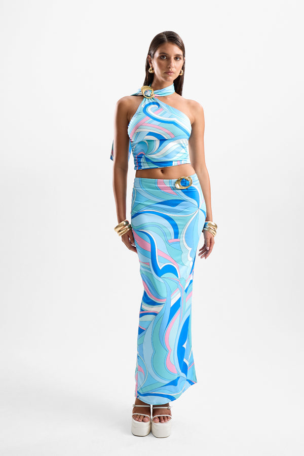 Reverie Halo Maxi Skirt - Dolce Blue