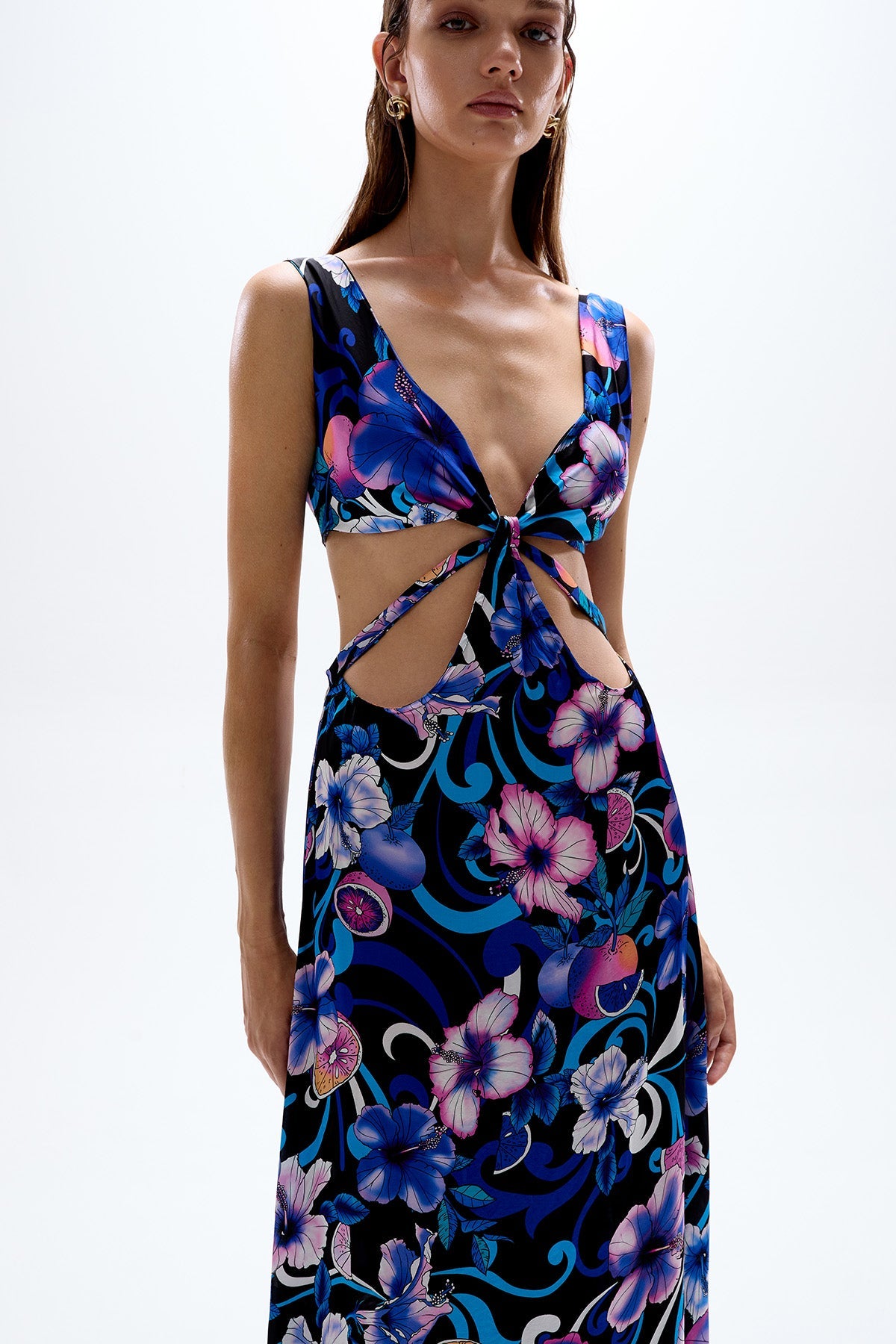 'Vega' Maxi Dress - Hibiscus Blue