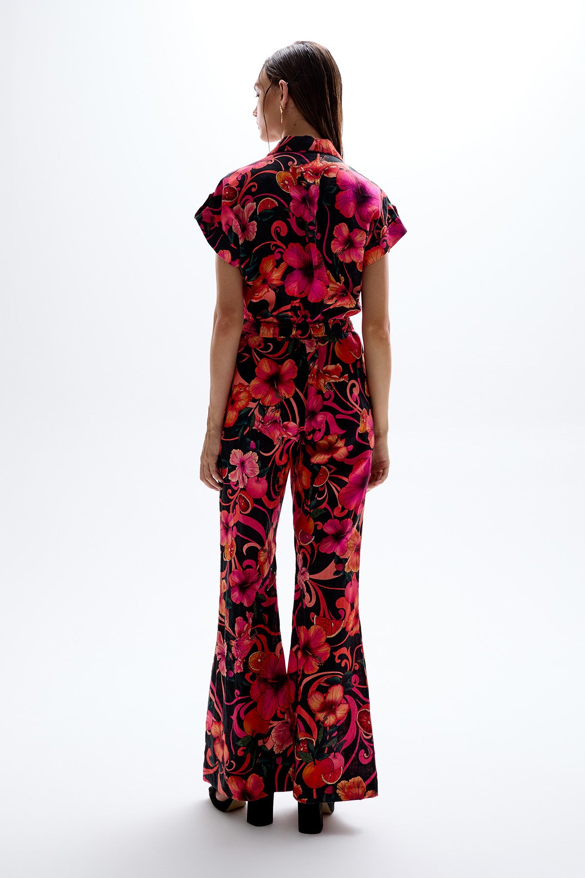 Illusion' Long Jumpsuit - Hibiscus Pink