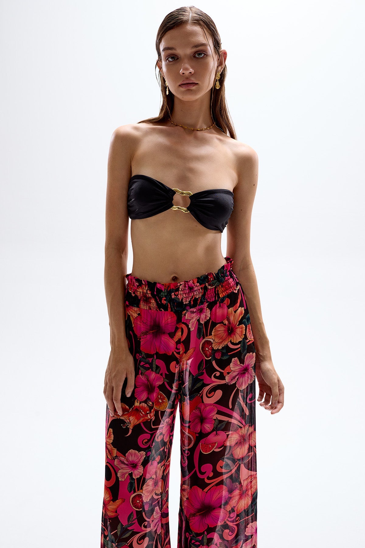 Mission Shirred Pants - Hibiscus Pink