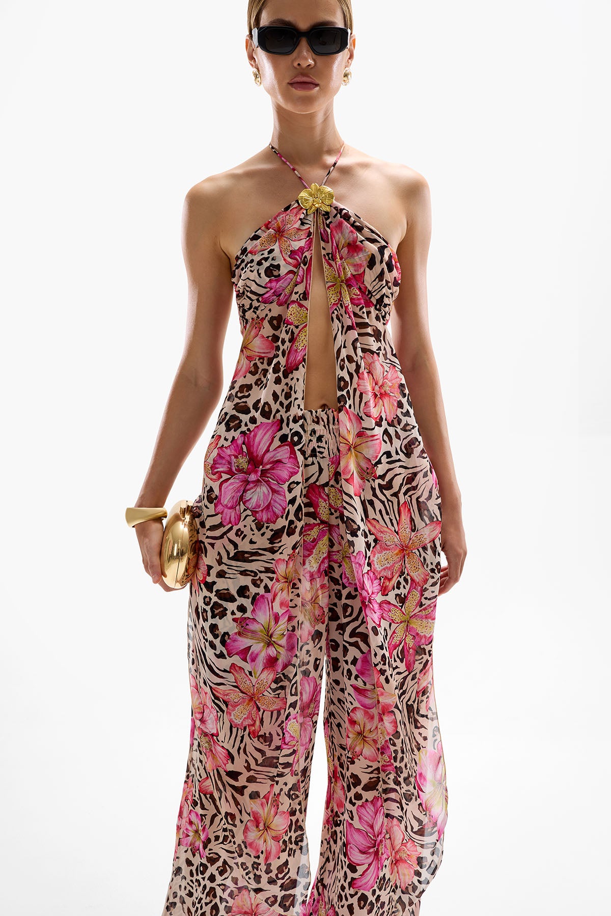 'Coral' Orchid Drape Top - Safaria