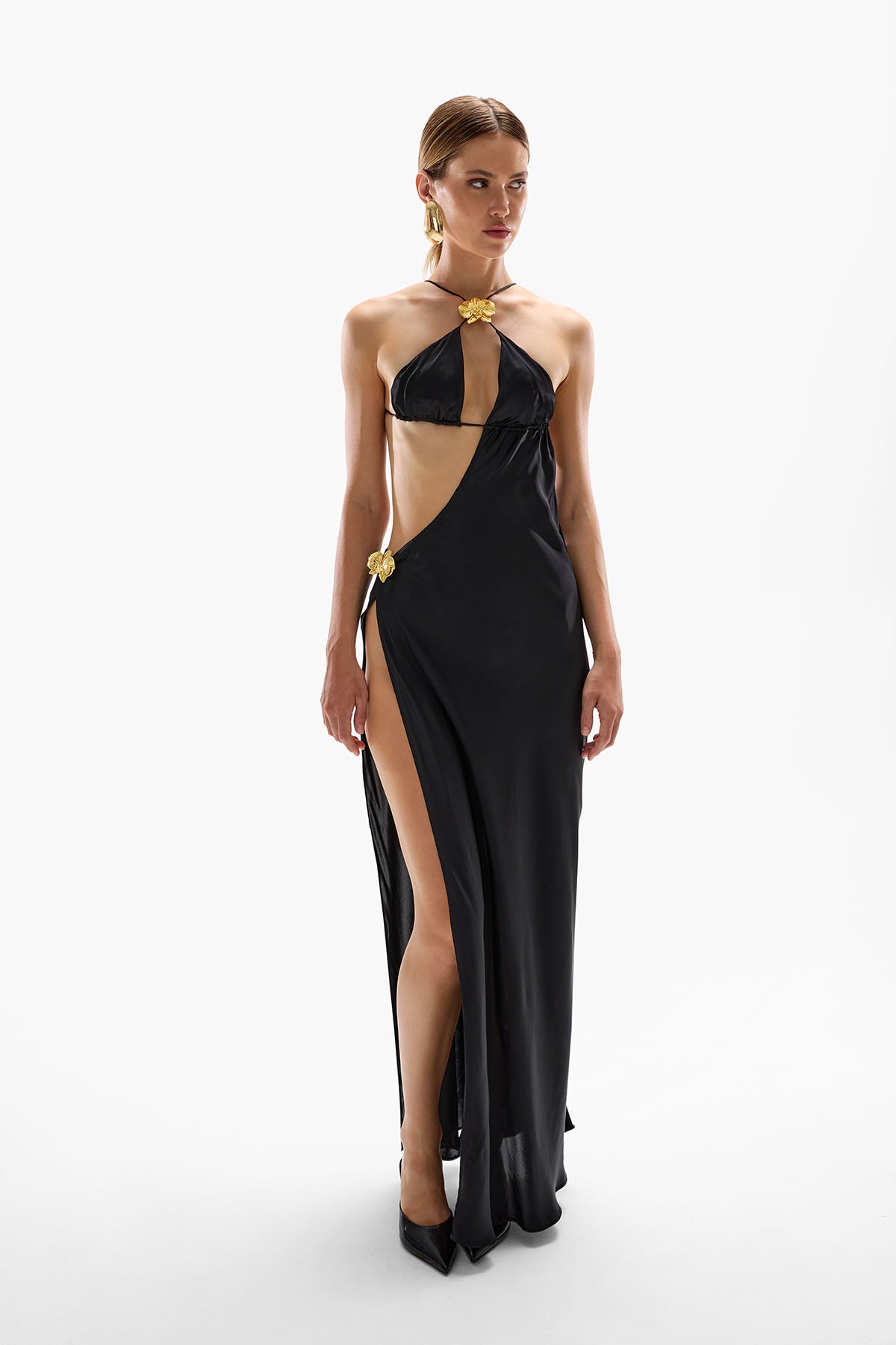 'Villa' Orchid Maxi Dress - Black