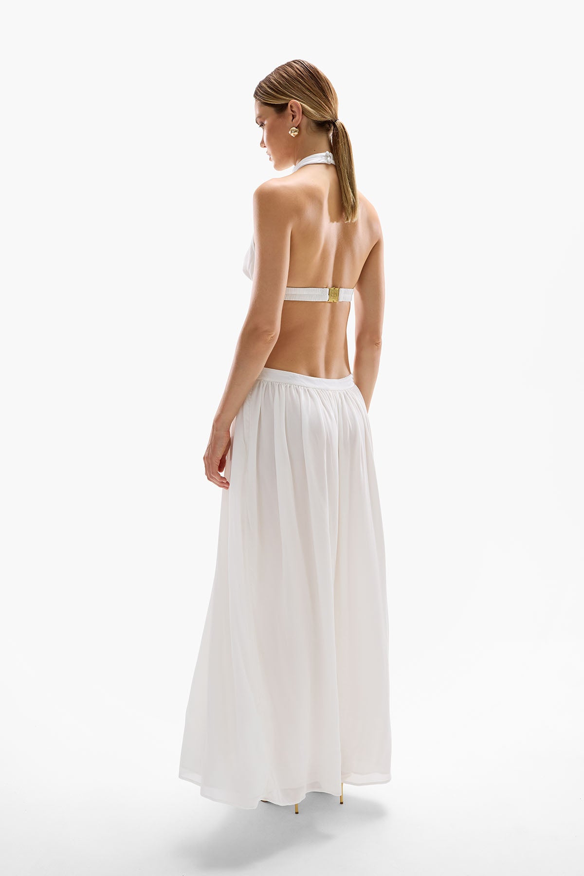 Rosette' Maxi Dress - Pearl