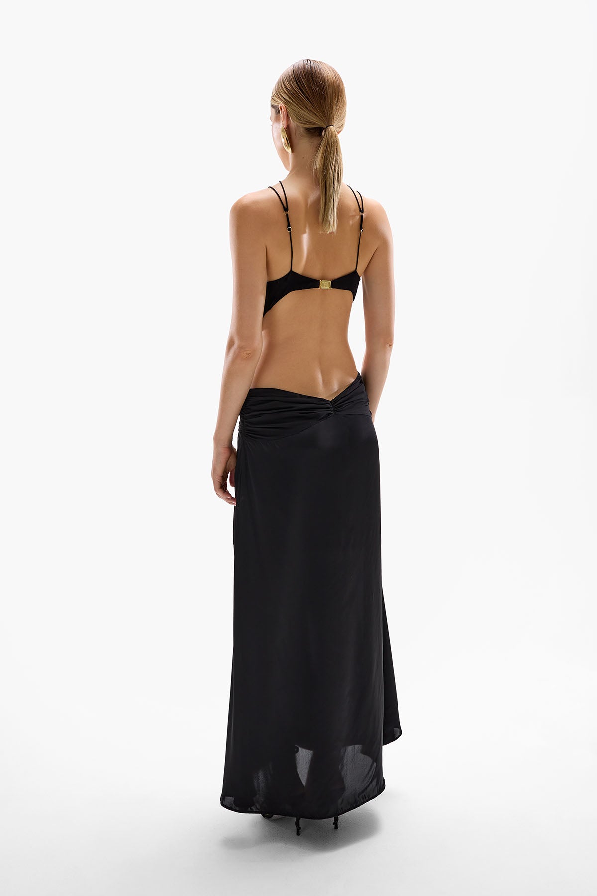 'Ivy' Orchid Maxi Dress - Black