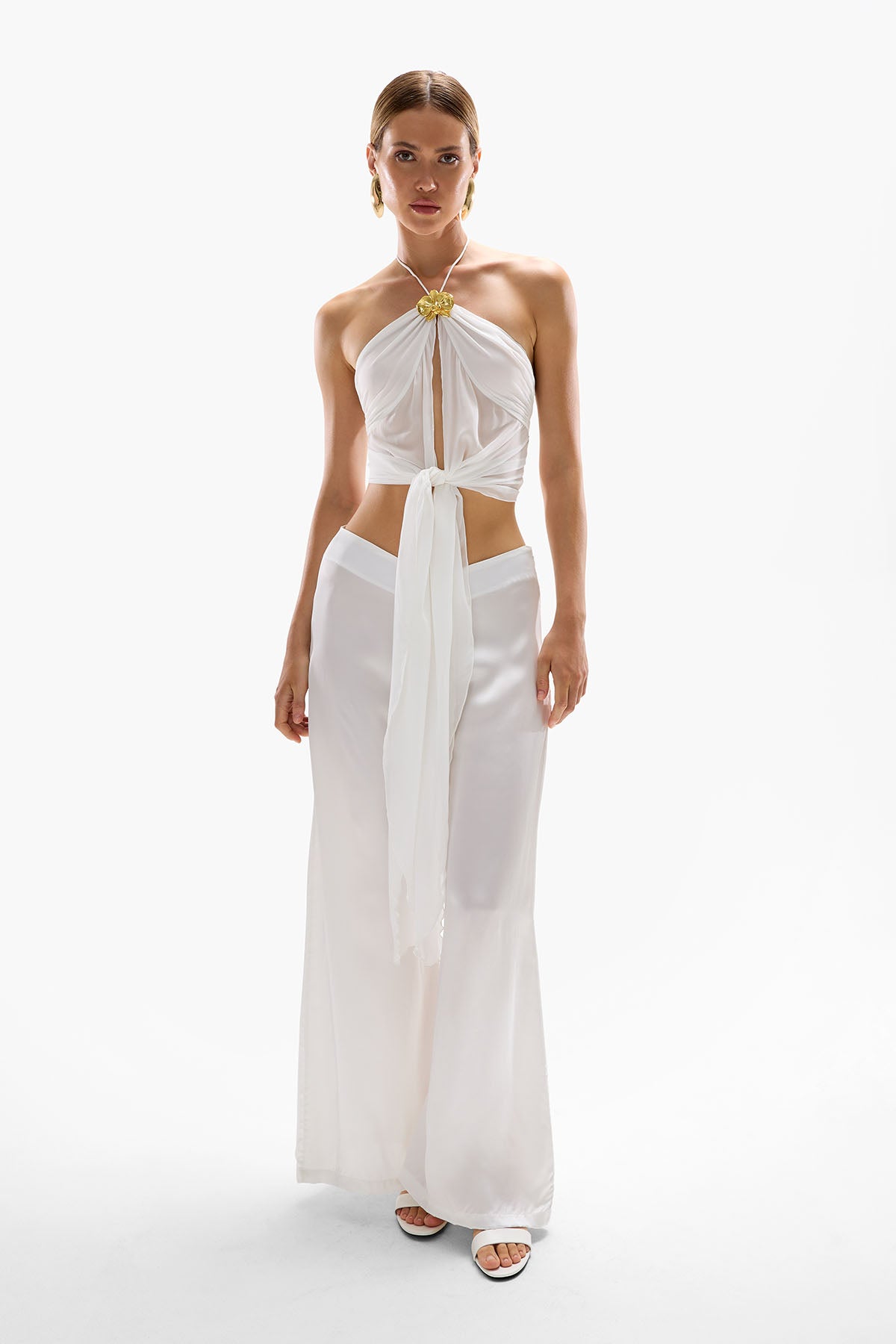 Coral' Drape Top - Pearl