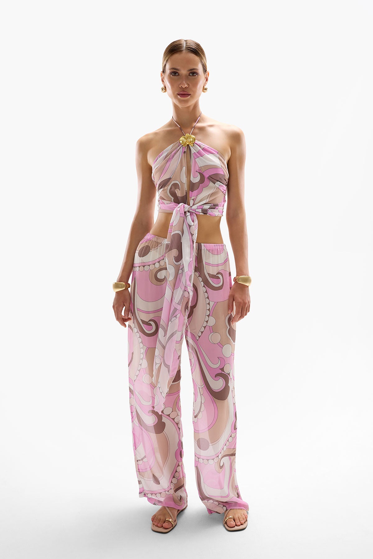 'Coral' Orchid Drape Top - Antibes