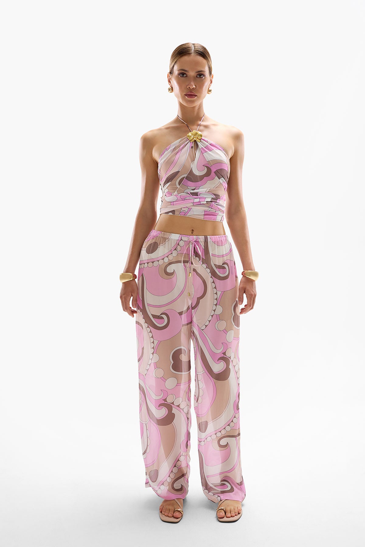 Coral Orchid Drape Top - Antibes