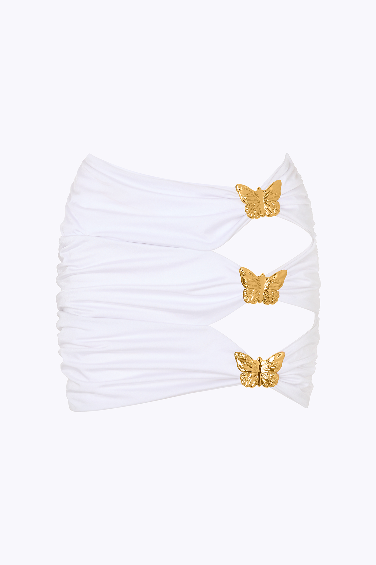 Coupe' Butterfly Cut Out Mini Skirt - Pearl