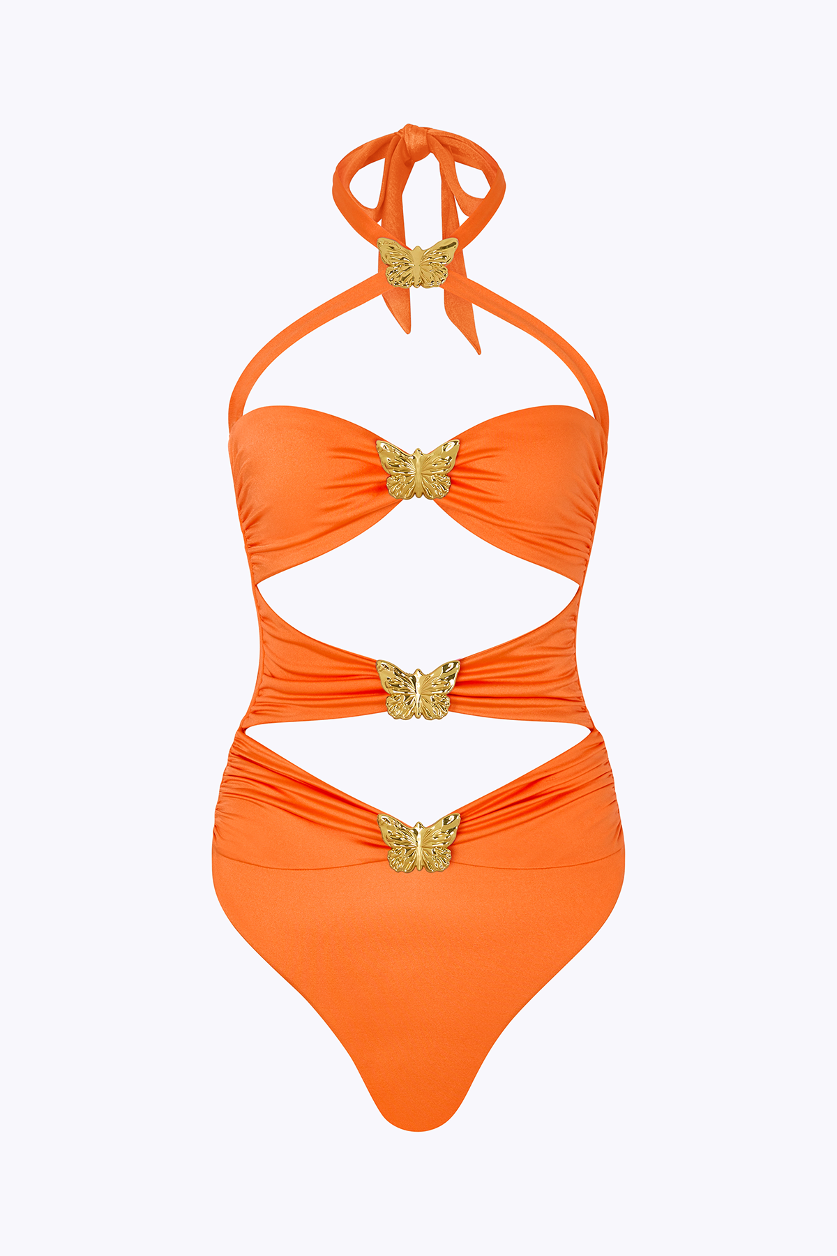 Diamond' Butterfly Cut Out Swimsuit - Orange