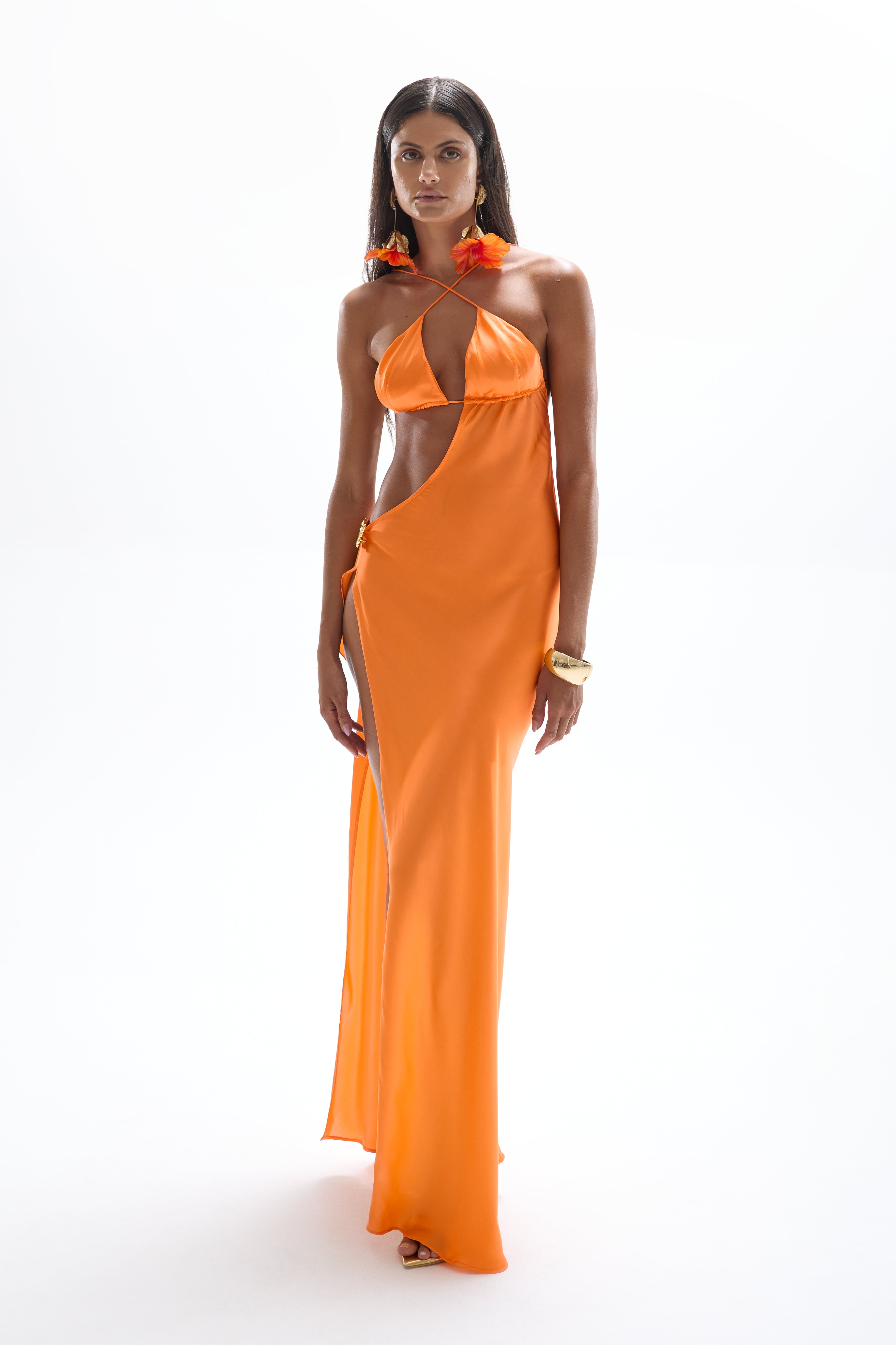 Villa' Butterfly Maxi Dress - Orange